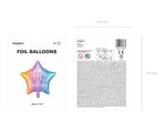 18"/Ø45cm Stern Folienballon "Happy Birthday" | Bunt