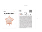 18"/Ø45cm Stern Folienballon "Happy Birthday" | Rosa