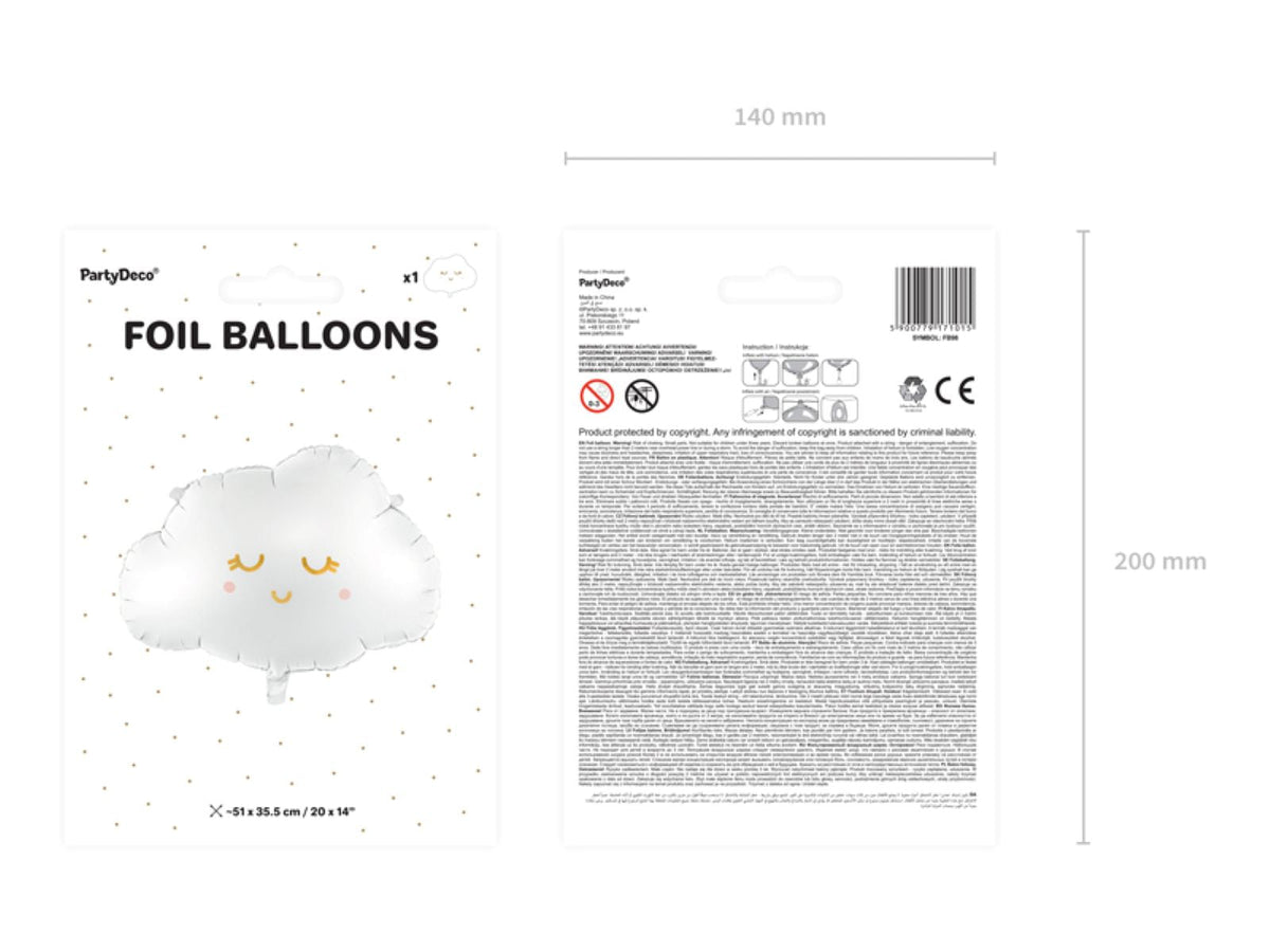 Shape Folienballon "Wolke" Weiß | 51 x 35 cm