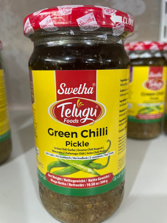 Telugu Foods Red Chilli Pickle (with garlic) 300g