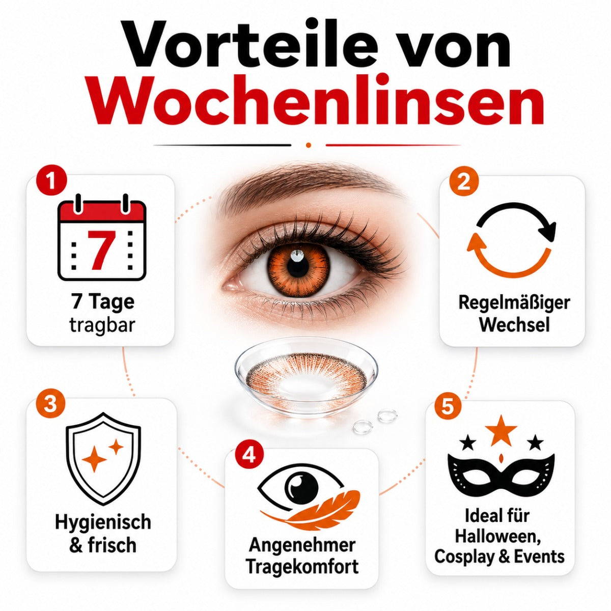 One Week Motiv Kontaktlinsen "Black Witch" |  Schwarz (w01)
