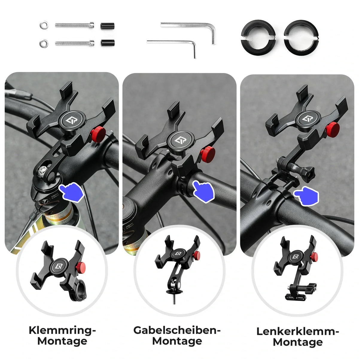 Fahrrad Handyhalterung 180° Drehbar für Handy 4.7~7.09"