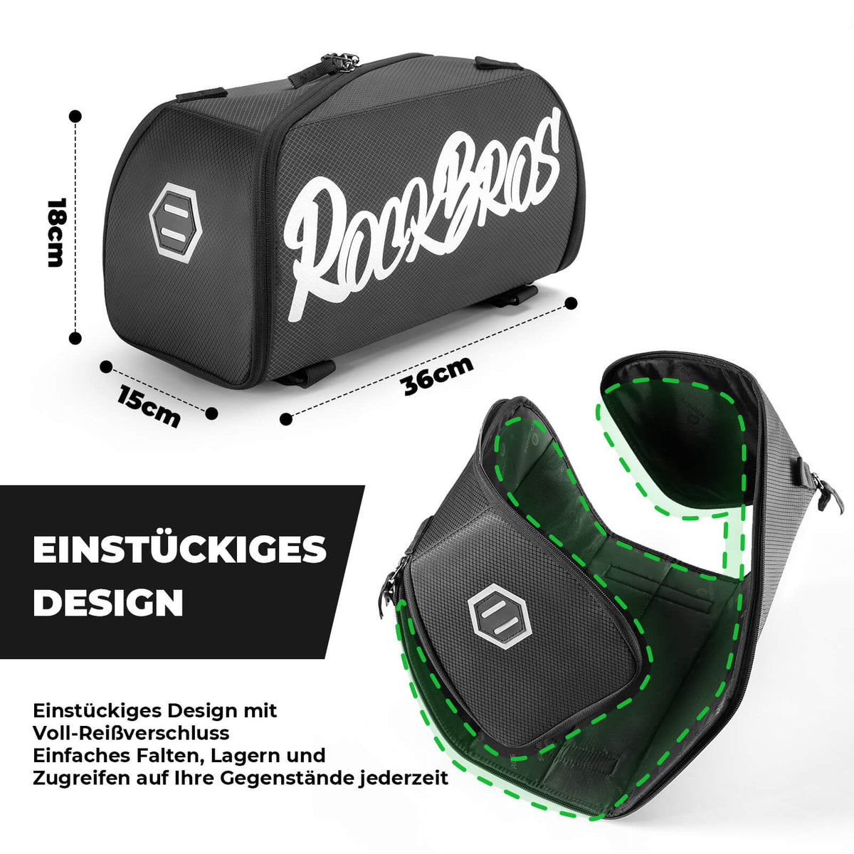 Faltbare Einteiler-Gepäckträgertasche für den Gepäckträger