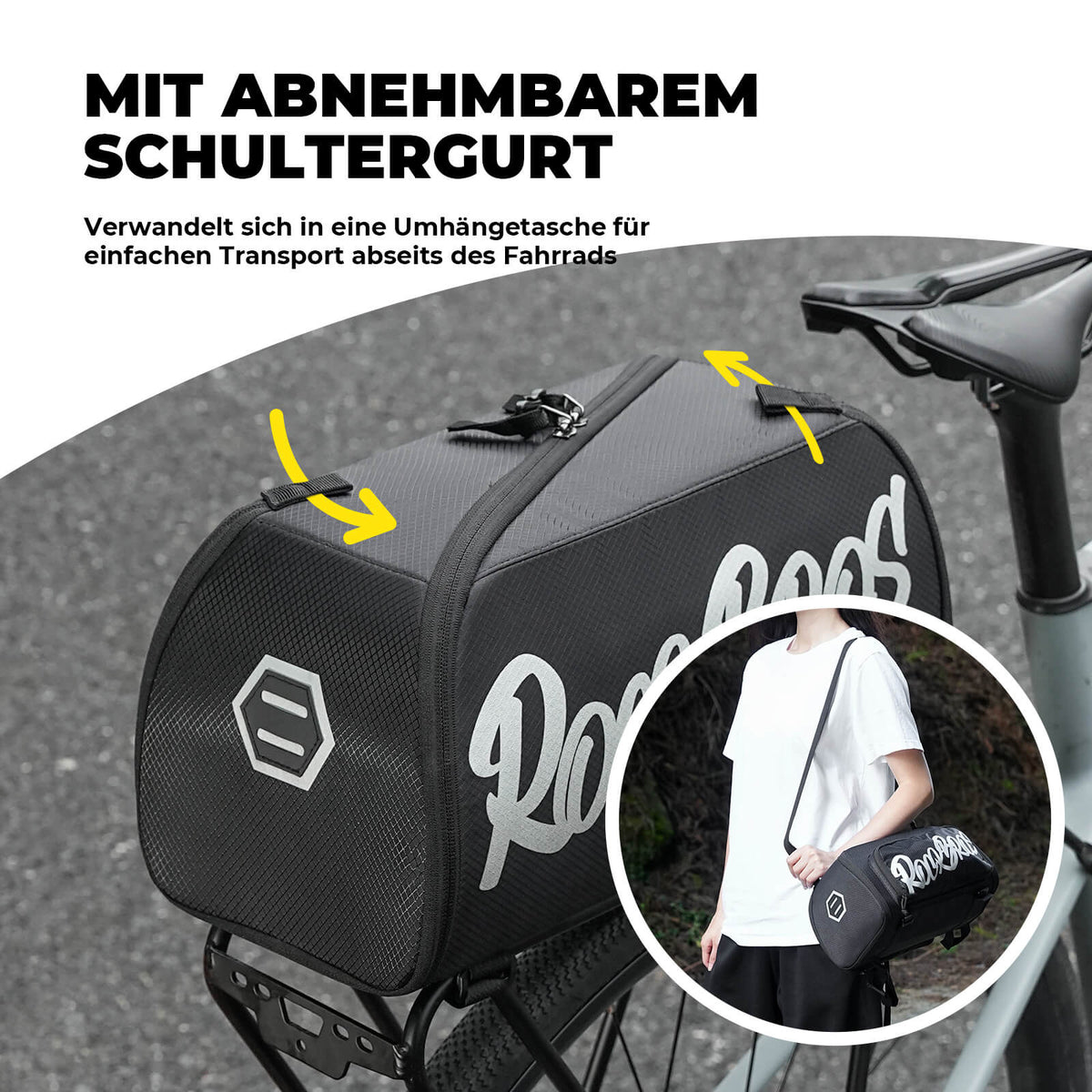 Faltbare Einteiler-Gepäckträgertasche für den Gepäckträger