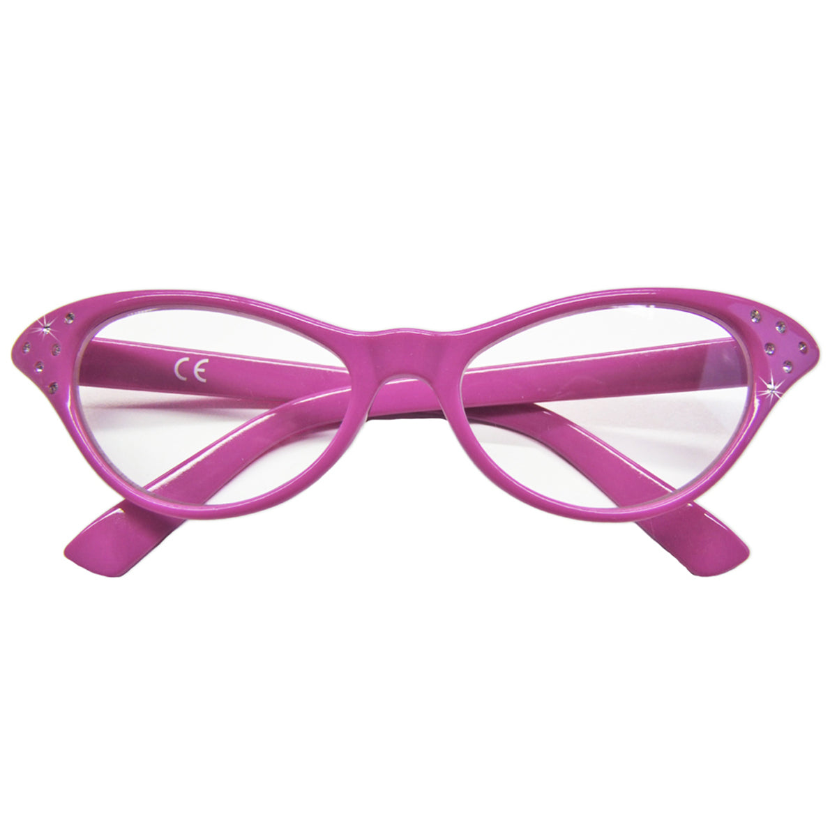 Fifties Cateye Brille "Diamond" mit Strass | Lila