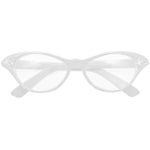 Fifties Cateye Brille "Diamond" mit Strass | Weiß