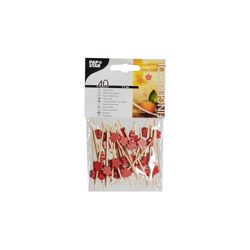 PAPSTAR Fingerfood - Picker 7 cm verschiedene Designs | Beutel (40 Stück)