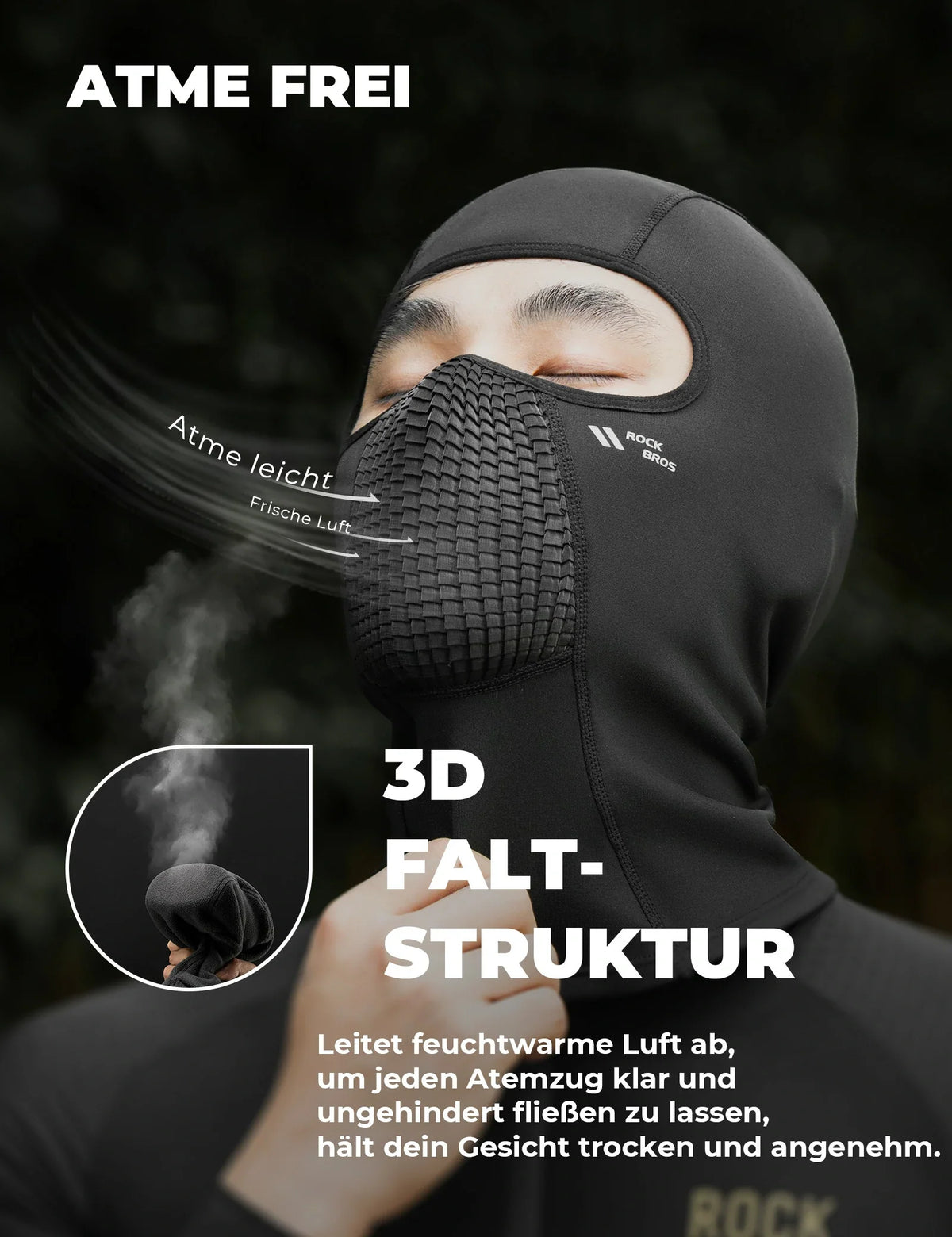 Fleece-Sturmhaube Winter Atmungsaktive Balaclava Skimaske