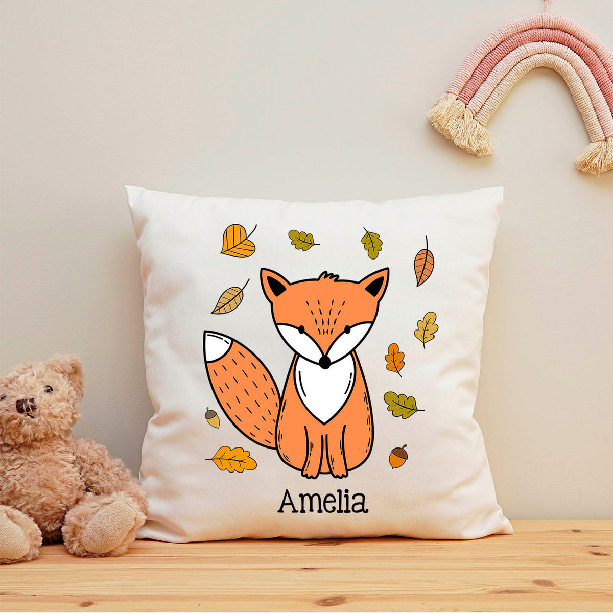Bedrucktes Kissen mit Spruch Fox Autumn