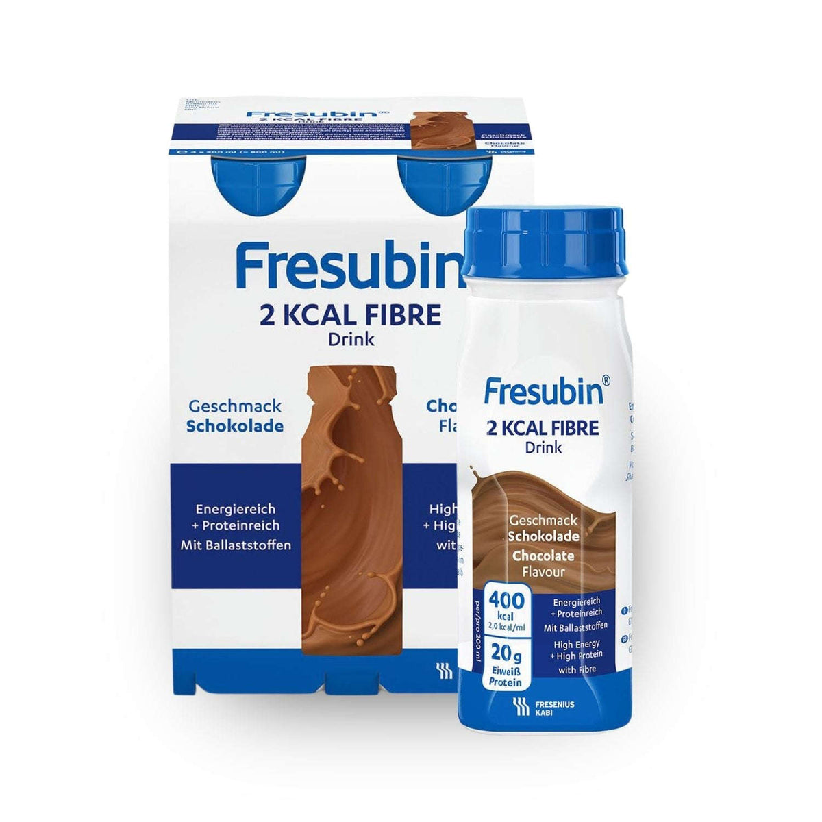 Fresubin 2 kcal Fibre Drink 4 x 200 ml | Packung (4 Flaschen) Namma Markt