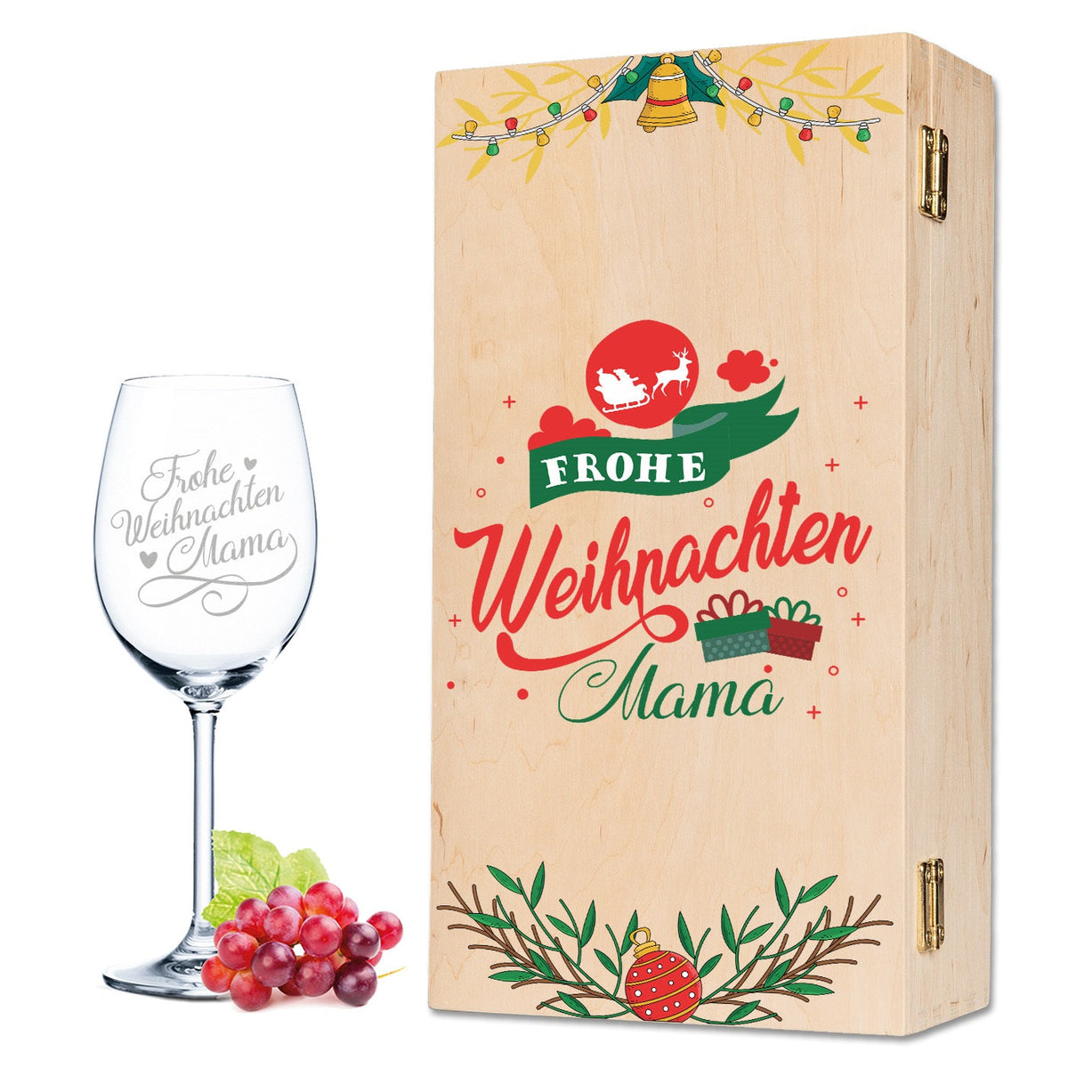 Stölzle Lausitz Weinglas mit Gravur "Frohe Weihnachten Mama"