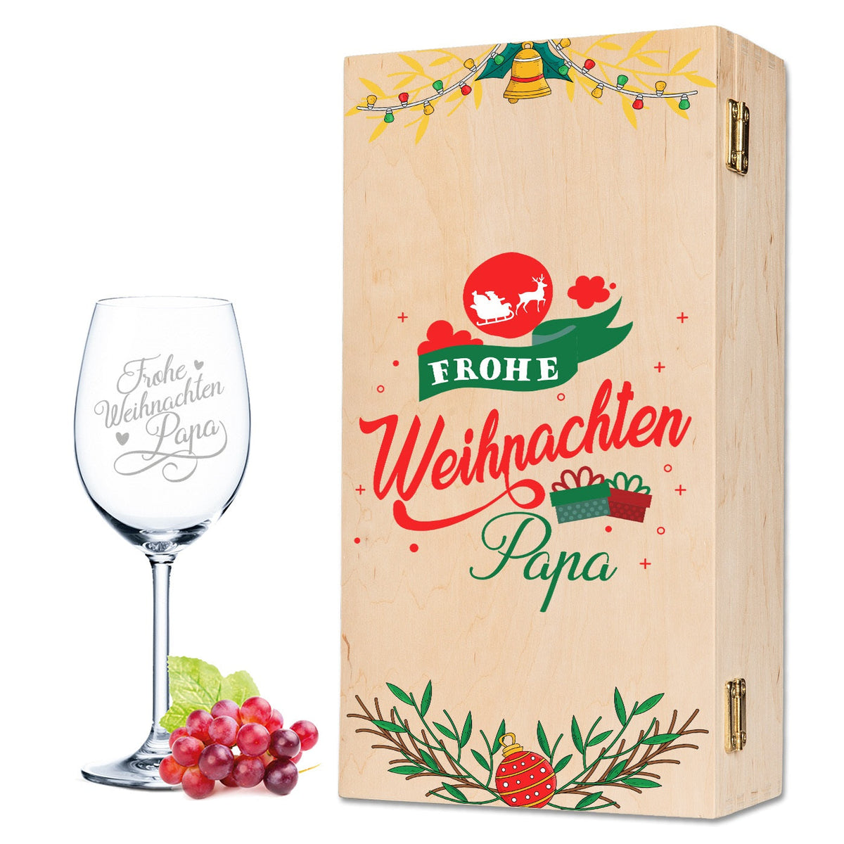 Stölzle Lausitz Weinglas mit Gravur "Frohe Weihnachten Papa"