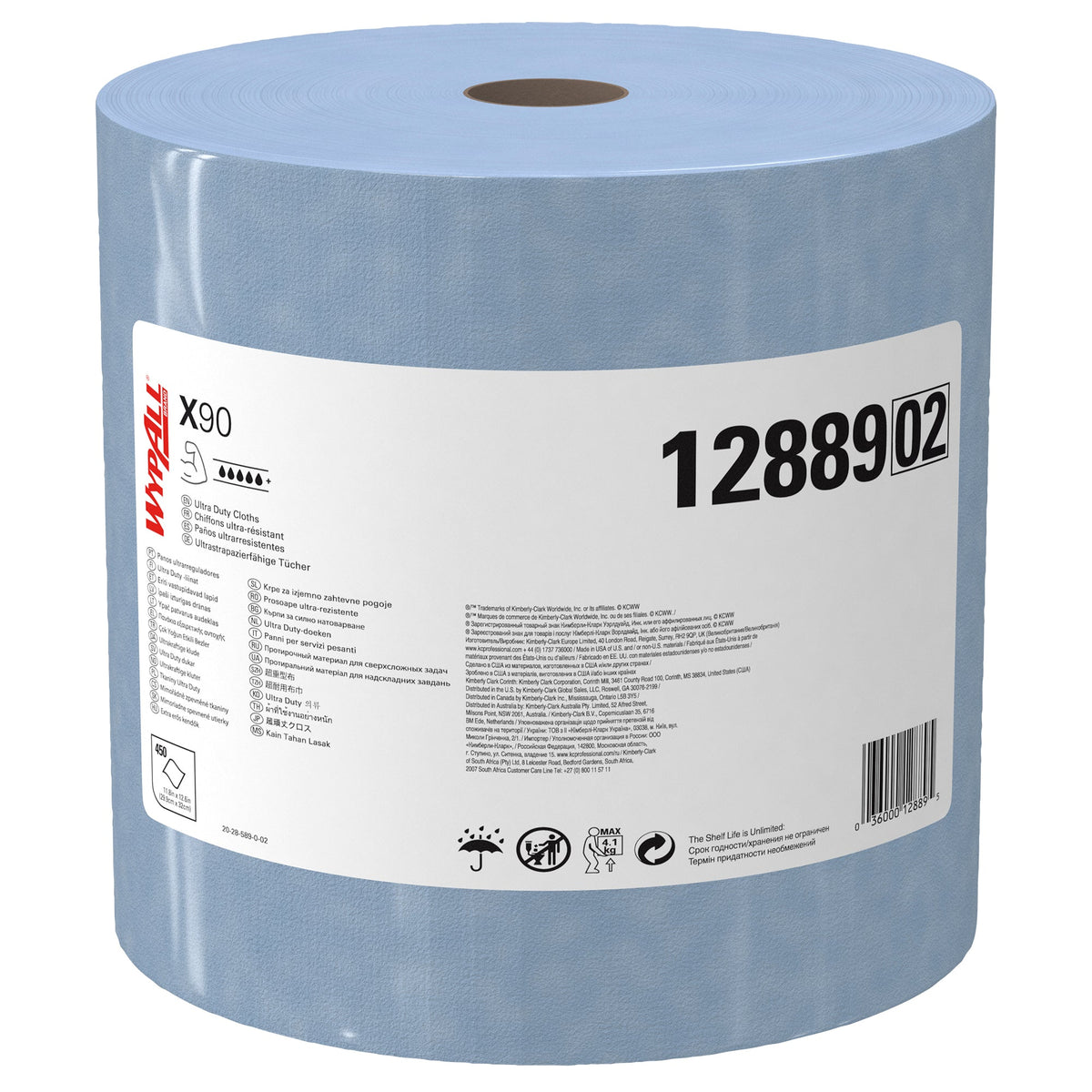 WypAll® X90 PowerClean - Großrolle / Blau - 1 Roll  x 450 Sheets | Karton (1 Rolle)