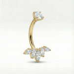 Marquise Krone Bauchnabelpiercing aus Titan