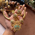 Traditional Antique Gold Plated Choker Jewelry Set for Women in Germany (Onam Special)