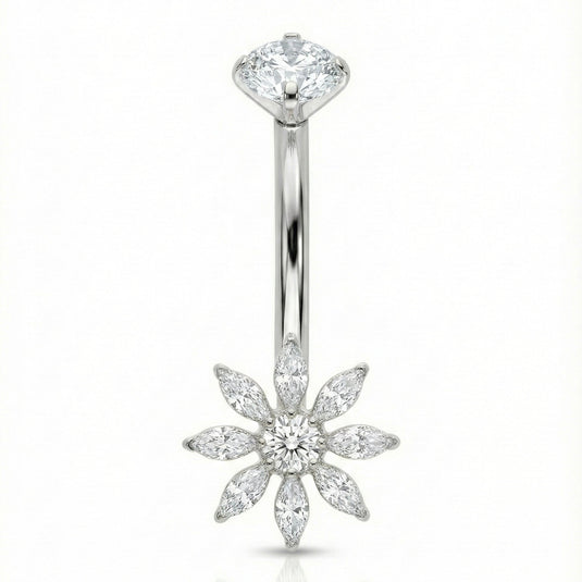 Blütenstern Bauchnabelpiercing aus Titan