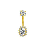 Ovaler Halo Bauchnabelpiercing aus Titan