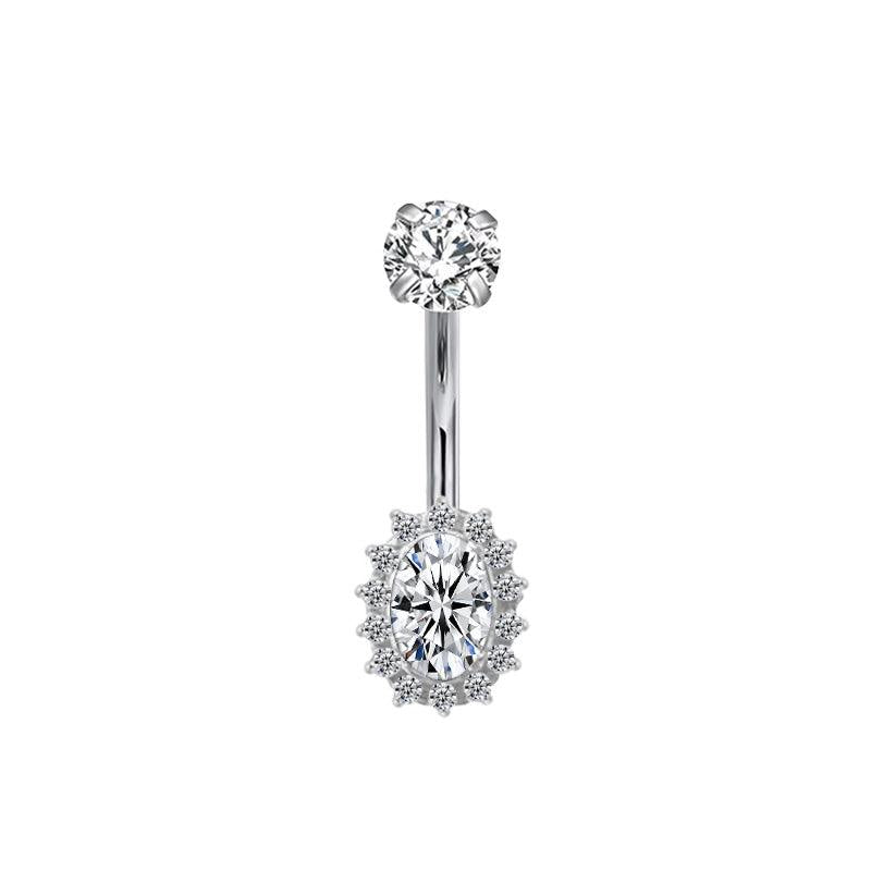 Ovaler Halo Bauchnabelpiercing aus Titan