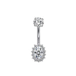 Ovaler Halo Bauchnabelpiercing aus Titan