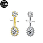 Ovaler Halo Bauchnabelpiercing aus Titan