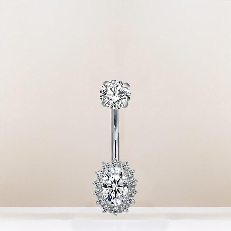 Ovaler Halo Bauchnabelpiercing aus Titan