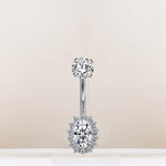 Ovaler Halo Bauchnabelpiercing aus Titan
