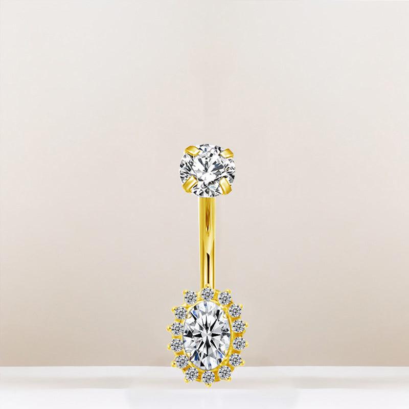 Ovaler Halo Bauchnabelpiercing aus Titan
