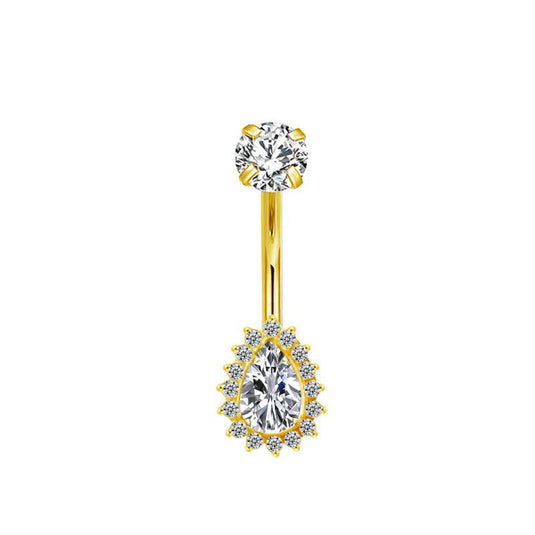 Tropfen Halo Bauchnabelpiercing aus Titan