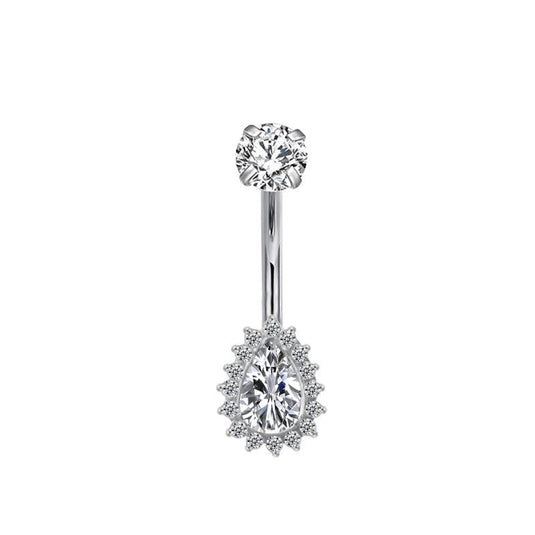 Tropfen Halo Bauchnabelpiercing aus Titan