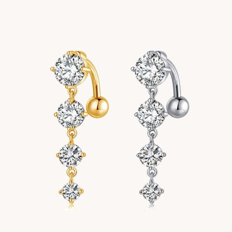 Vierkristall Kette Bauchnabelpiercing aus Titan Namma Markt