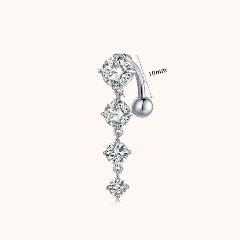 Vierkristall Kette Bauchnabelpiercing aus Titan Namma Markt