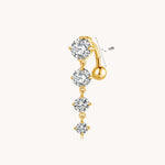 Vierkristall Kette Bauchnabelpiercing aus Titan Namma Markt