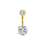 Doppelkristall Krappen Bauchnabelpiercing aus Titan