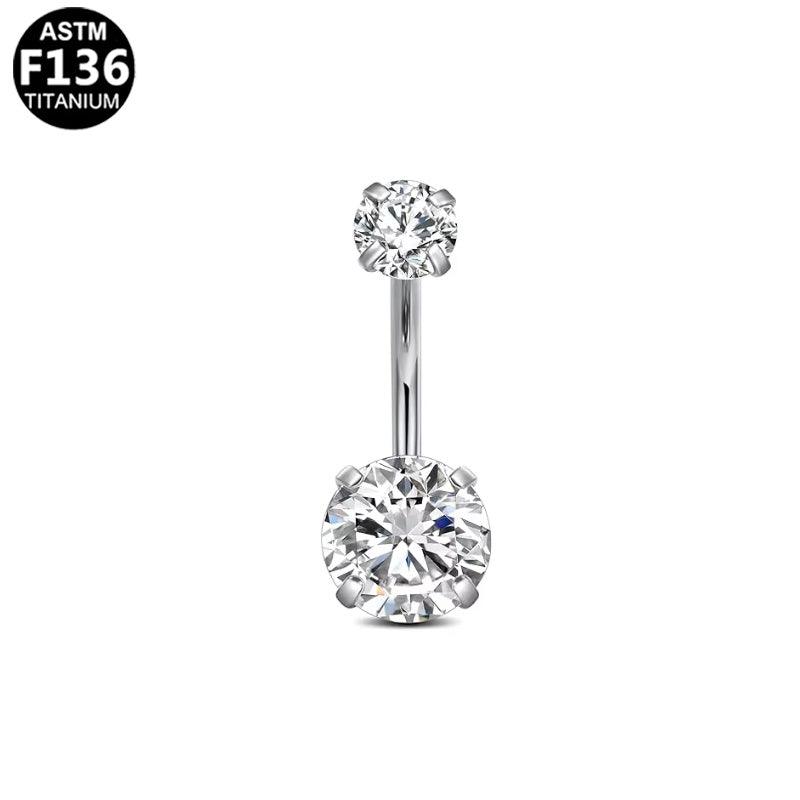 Doppelkristall Krappen Bauchnabelpiercing aus Titan