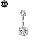 Doppelkristall Krappen Bauchnabelpiercing aus Titan