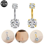 Doppelkristall Krappen Bauchnabelpiercing aus Titan