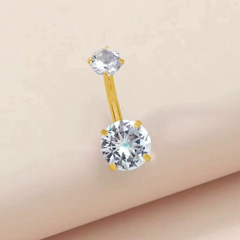 Doppelkristall Krappen Bauchnabelpiercing aus Titan
