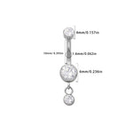Doppelkristall klein Bauchnabelpiercing aus Titan