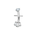 Baguette Fächer Bauchnabelpiercing aus Titan