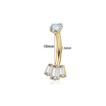 Baguette Fächer Bauchnabelpiercing aus Titan