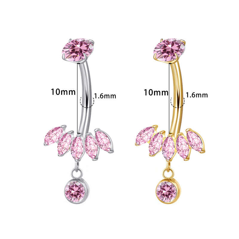 Marquise Pink Bauchnabelpiercing aus Titan Namma Markt
