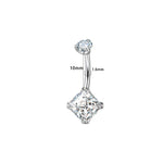 Quadratkristall Bauchnabelpiercing aus Titan