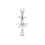 Fächer Tropfen Bauchnabelpiercing aus Titan