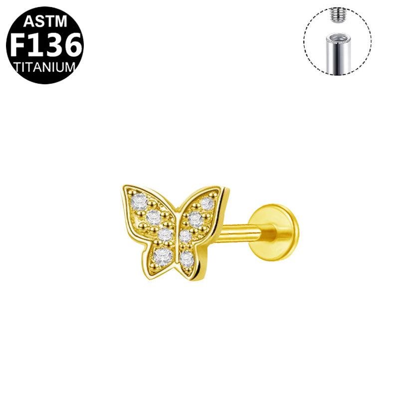 Schmetterling Pavé Labret aus Titan