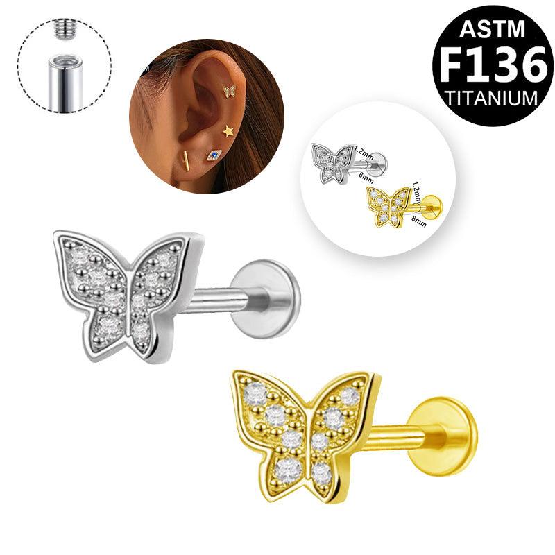 Schmetterling Pavé Labret aus Titan