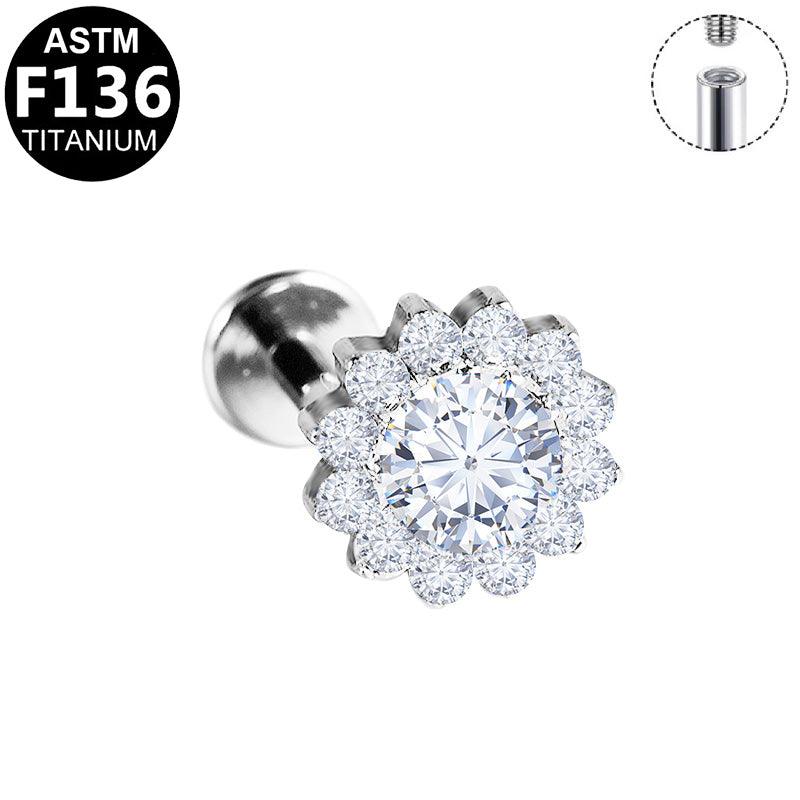 Halo Solitär Labret aus Titan