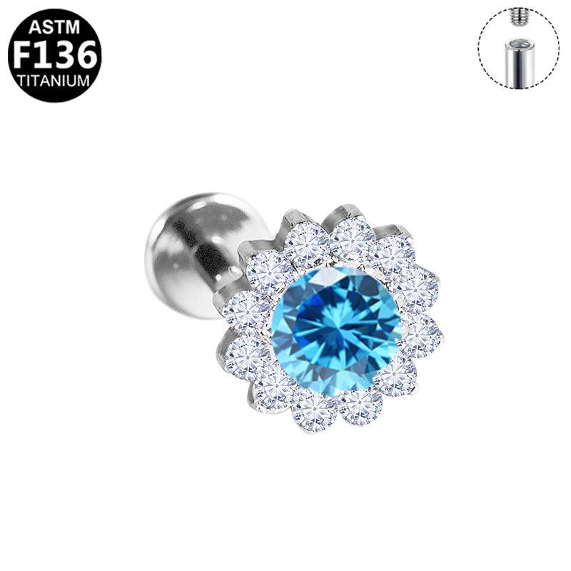 Halo Solitär Labret aus Titan