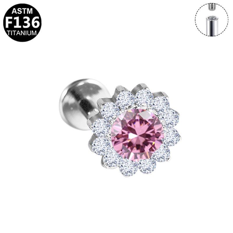 Halo Solitär Labret aus Titan