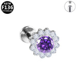 Halo Solitär Labret aus Titan