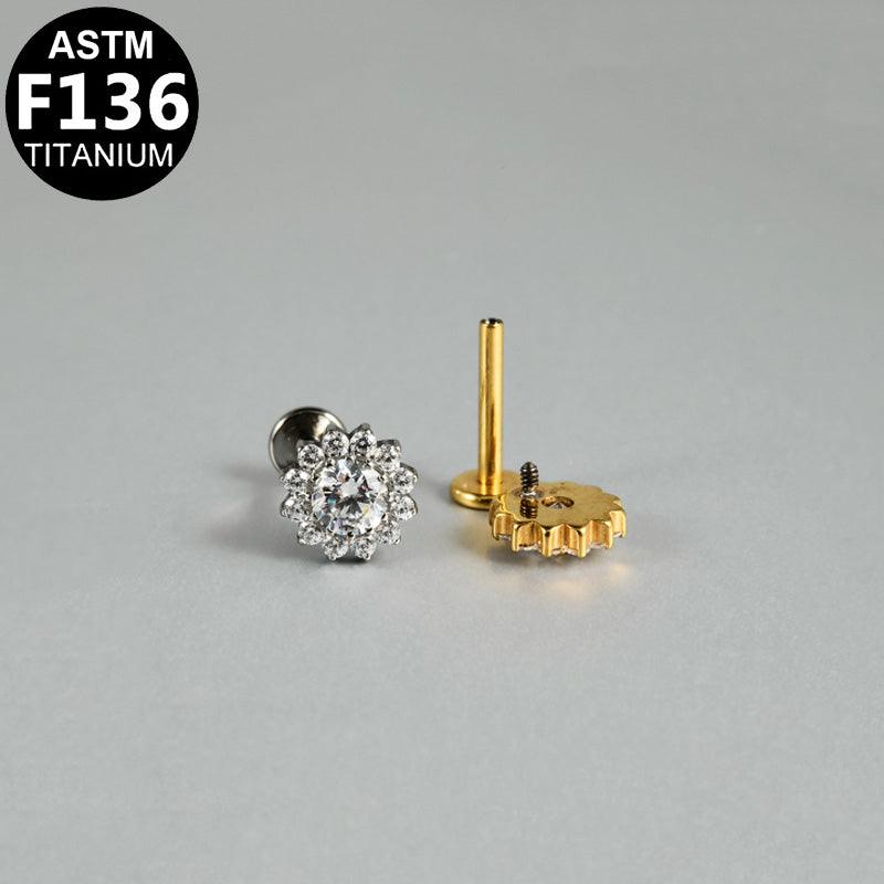 Halo Solitär Labret aus Titan